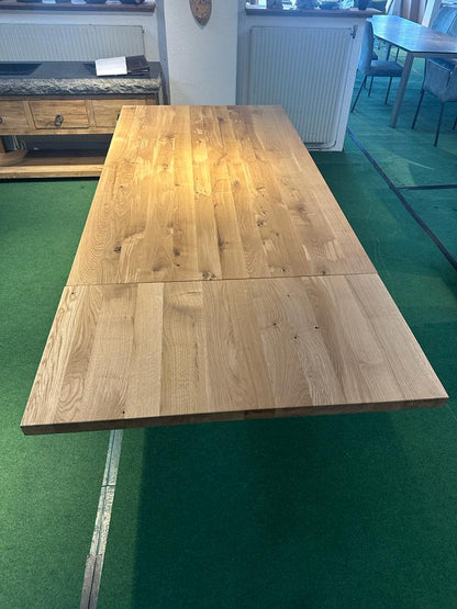 Eiche Tischplatten mit 1 Ansteckplatten /  4 cm dick