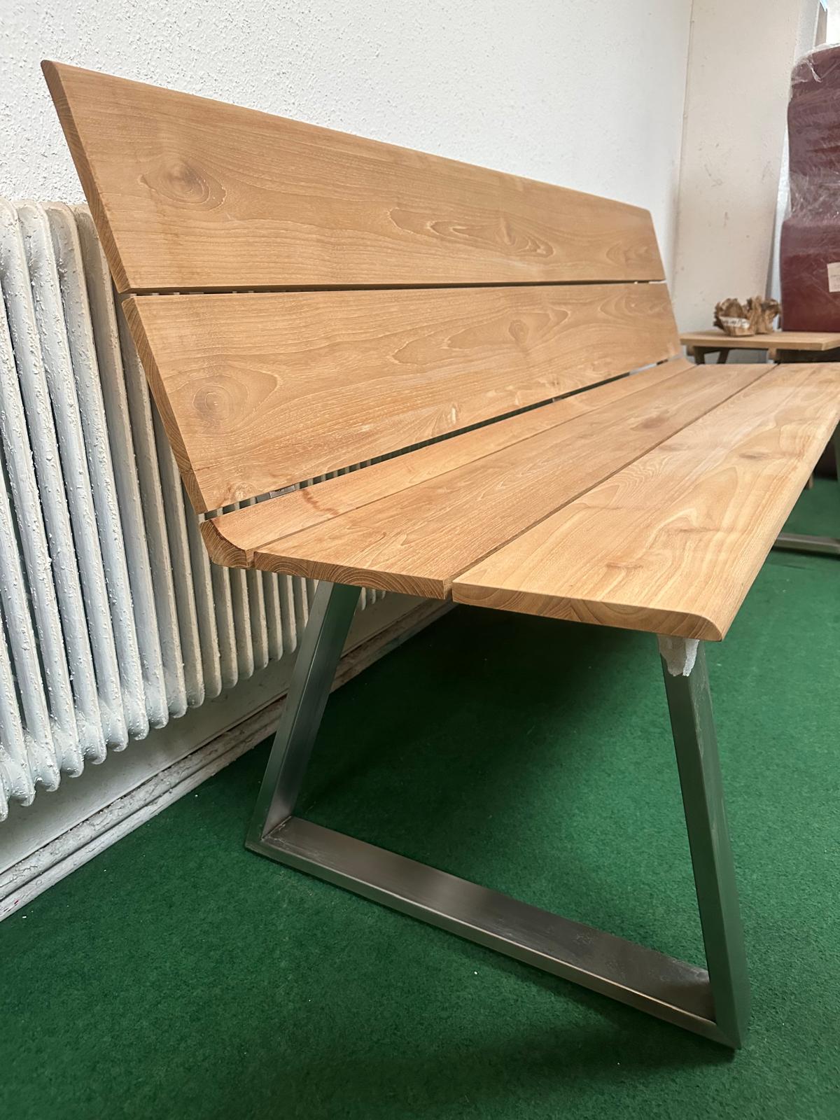 Gartenbank Solo mit Edelstahl