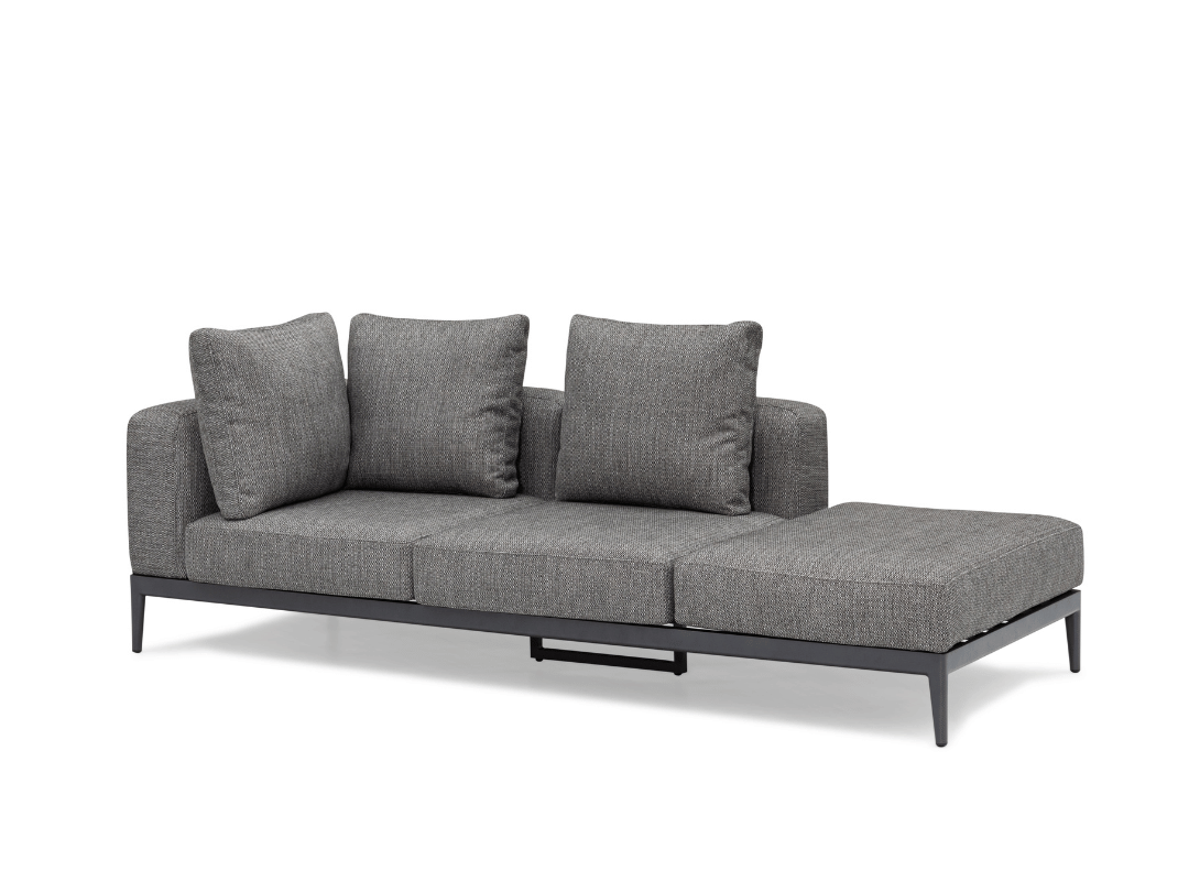 Viktoria Corner Stoffsofa Set Mit Keramikglas Tee Tisch Und Teakholz Beistelltisch