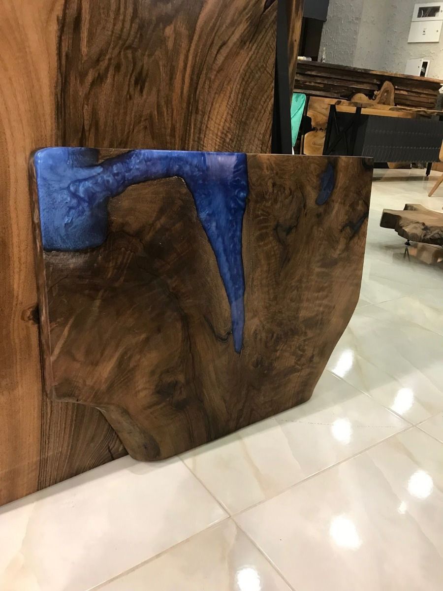 Nuss Couchtisch Platte 86x64 cm mit epoksit