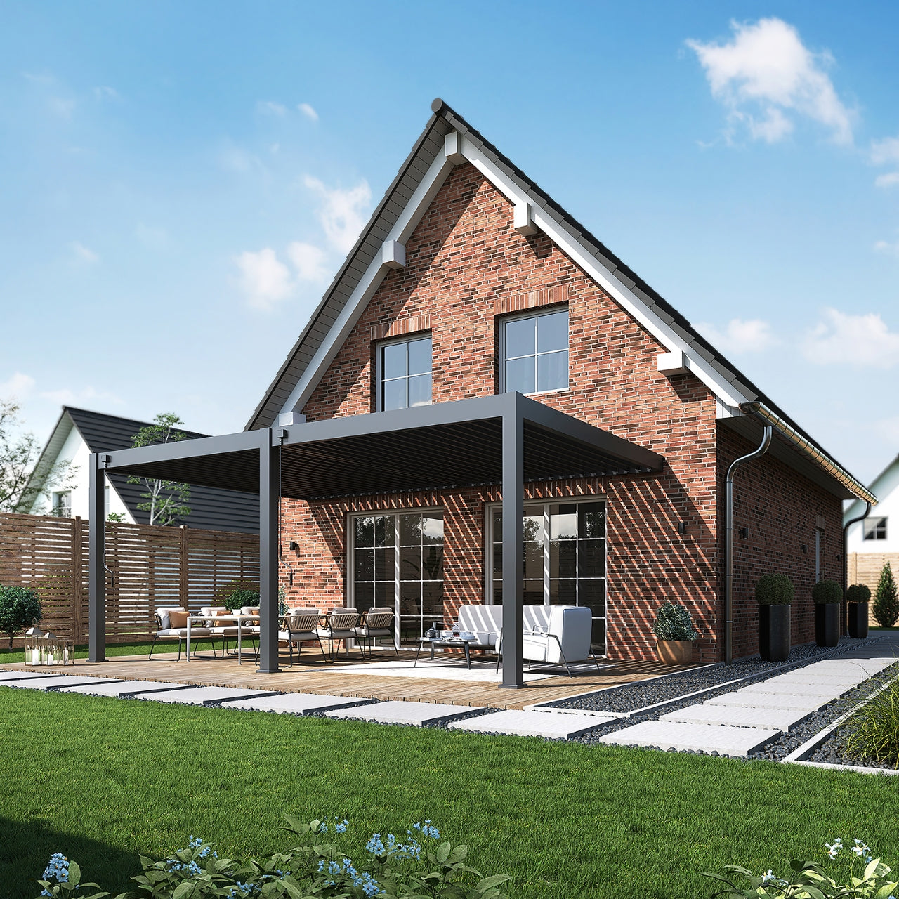 Elegance Plus - Wandmontage - 6 x 4 meter - Vollaluminium Anthrazit