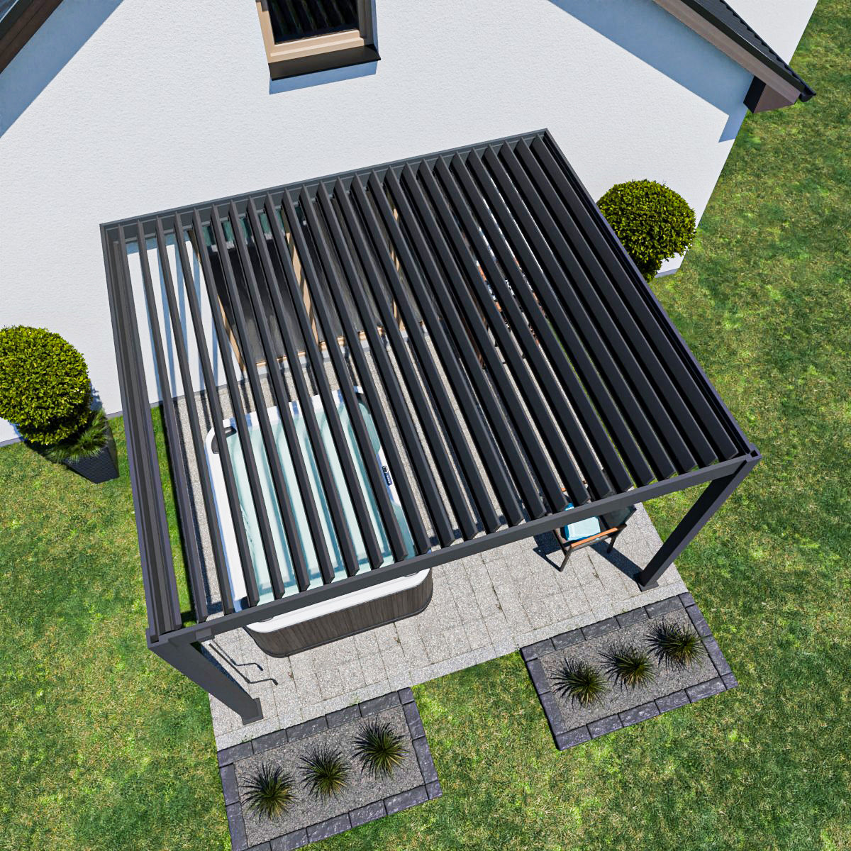 Elegance - Wandmontage - Vollaluminium 3,6 x 3 Meter Anthrazit