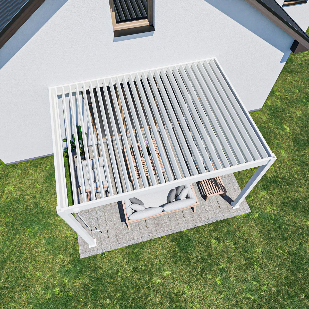 Elegance - Wandmontage - 4 x 3 meter - Vollaluminium Weiß