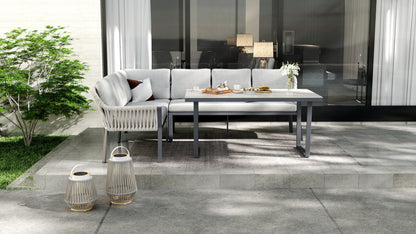 Luvia Eckbank dickes Rope Sand