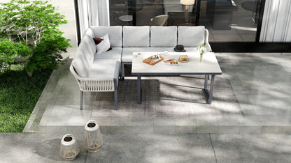 Luvia Eckbank dickes Rope Sand