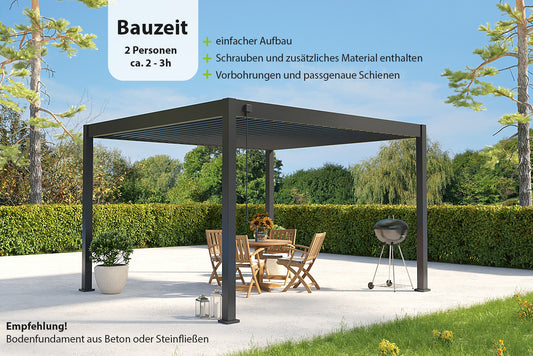 Elegance - Vollaluminium 3,6 x 4 Meter Anthrazit