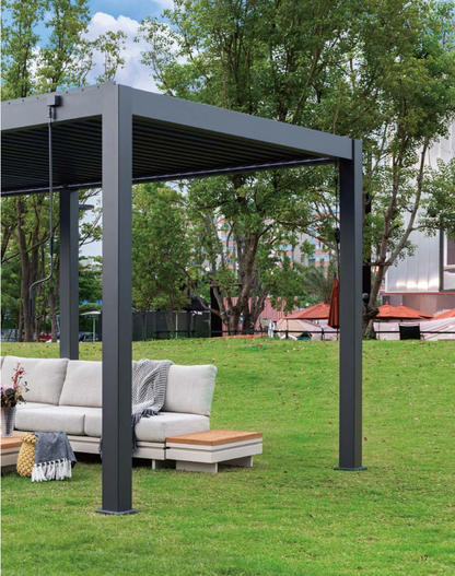 Pergola Infinity Plus inkl LEDs 5,6 x 3 Meter - Anthrazit - Doppellamellen Dach