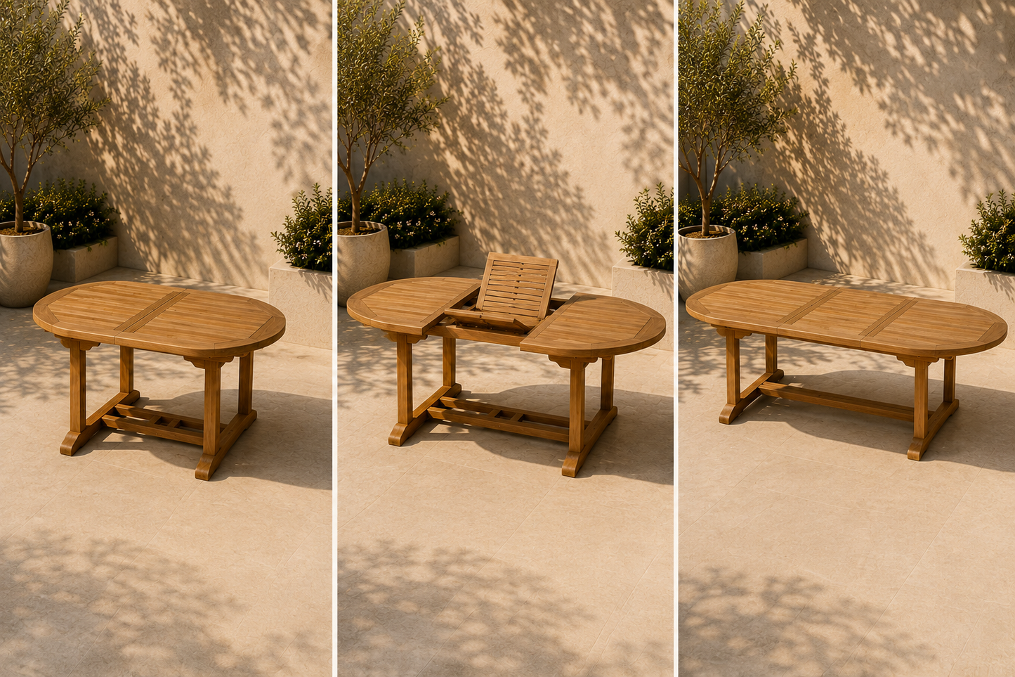 Gartentisch Oval, Massive Teak Tisch