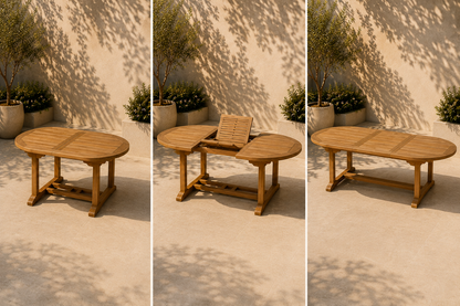 Gartentisch Oval, Massive Teak Tisch