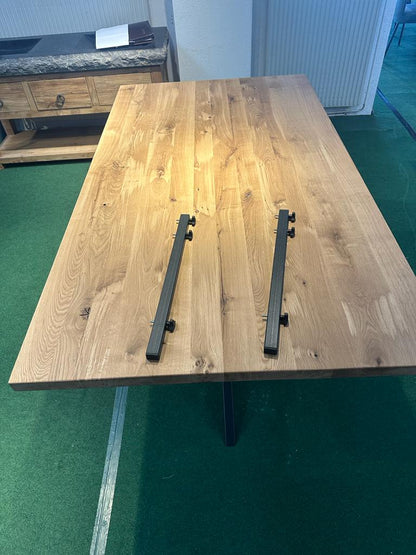 Eiche Tischplatten mit 1 Ansteckplatten /  3 cm dick