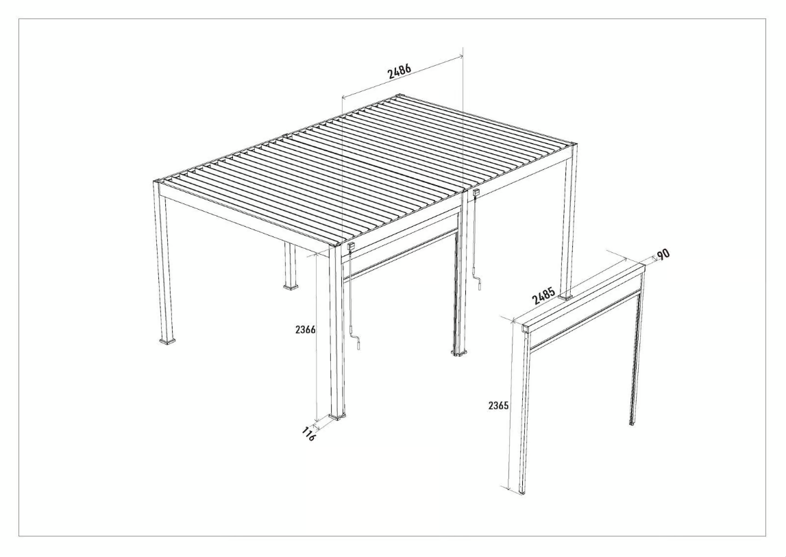 Seitenrollo für Elegance & Elegance Plus & Duo frame - weiß