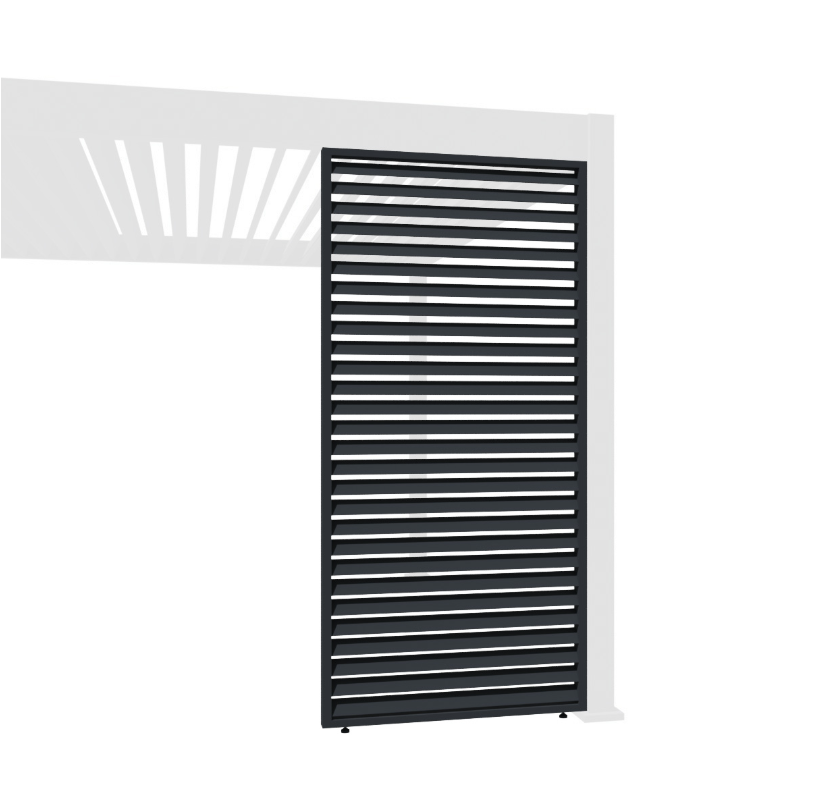 Horizontale Lamellenwand / Seitenwand für Pergola | anthrazit | aus Aluminium