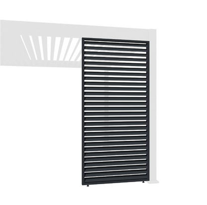 Horizontale Lamellenwand / Seitenwand für Pergola | anthrazit | aus Aluminium