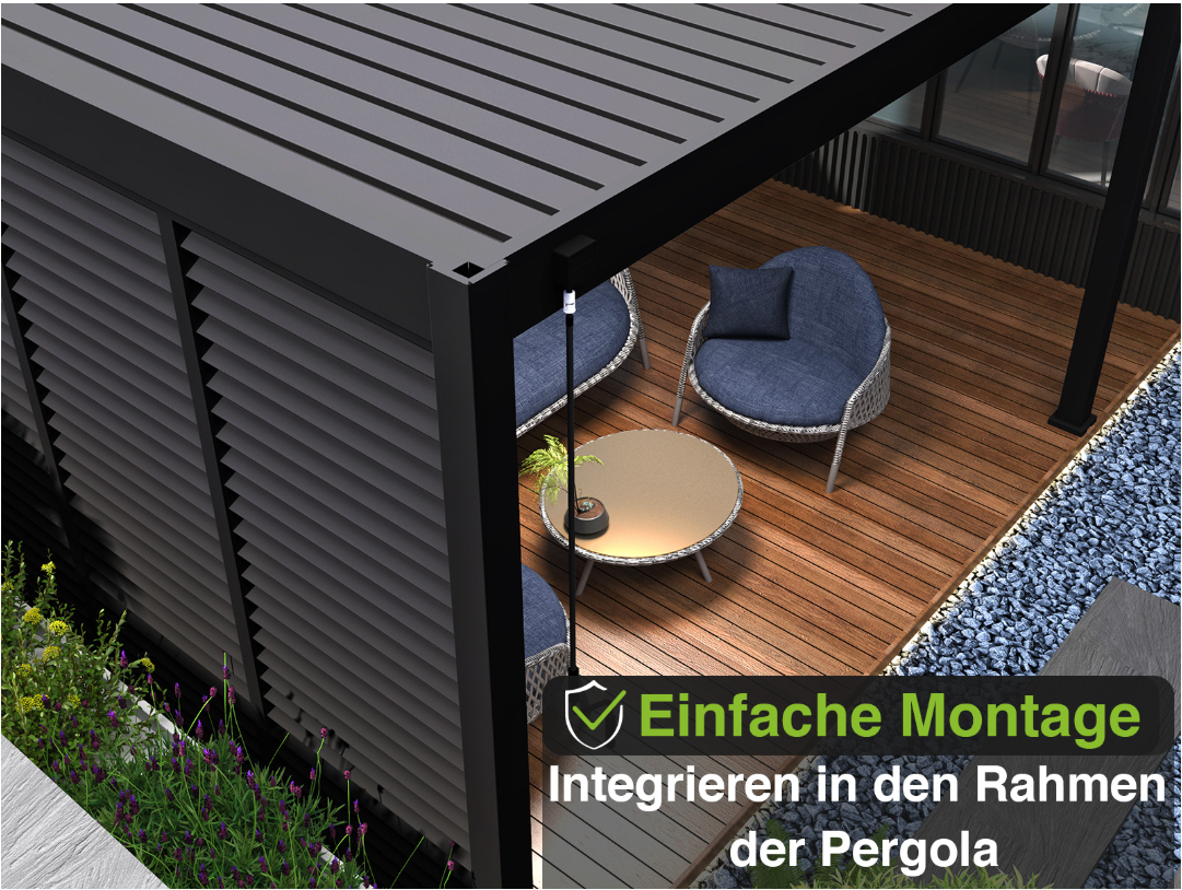 Horizontale Lamellenwand / Seitenwand für Pergola | anthrazit | aus Aluminium