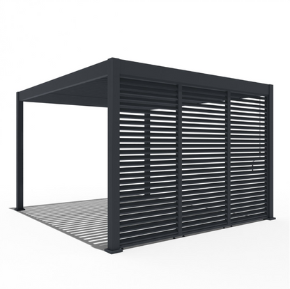 Horizontale Lamellenwand / Seitenwand für Pergola | anthrazit | aus Aluminium