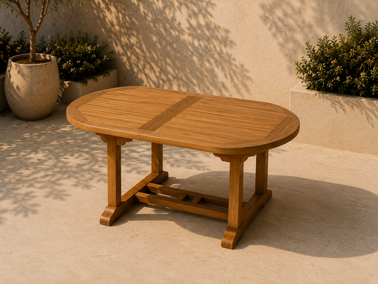 Gartentisch Oval, Massive Teak Tisch