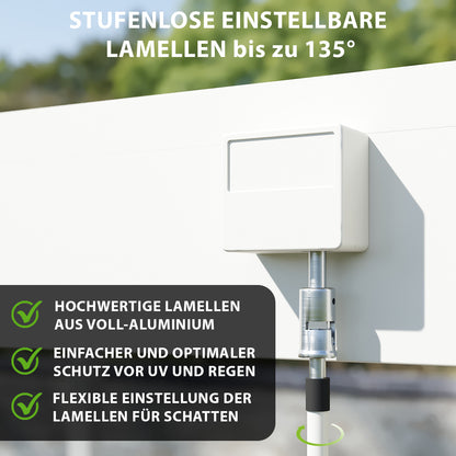 Elegance Plus - Wandmontage - 8 x 4 meter - Vollaluminium Weiß