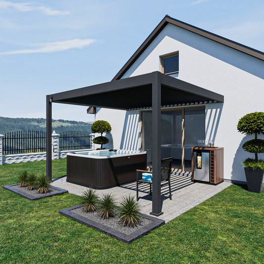 Elegance - Wandmontage - Vollaluminium 3,6 x 3 Meter Anthrazit
