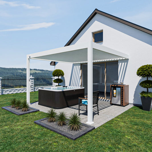 Elegance - Wandmontage - Vollaluminium 3,6 x 3 Meter Weiß