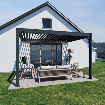 Elegance - Wandmontage - 4 x 3 meter - Vollaluminium Anthrazit