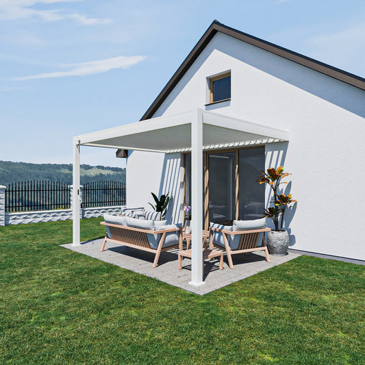 Elegance - Wandmontage - 4 x 3 meter - Vollaluminium Weiß