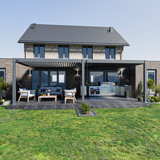Elegance Plus - Wandmontage - 8 x 4 meter - Vollaluminium Anthrazit